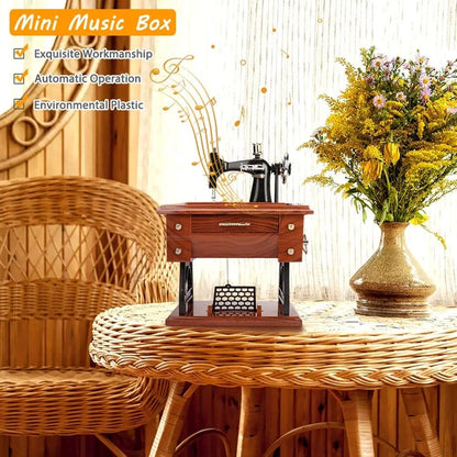 🎵 50% DE RÉDUCTION ! 🎉 Boîte à Musique Mini Machine à Coudre – Bois Artisanal, Design Unique & Mélodie Douce 🪡📦