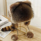 👨‍👧 60% DE RÉDUCTION MAINTENANT ! ✨ Chapeau en Peluche Parent-Enfant - Queue de Raton Laveur Amovible, Parfait pour Activités en Plein Air ❄️✨