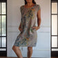 🌷 50% DE RÉDUCTION ! 🍀 Robe à Col Rond à Imprimé Botanique – Vente de Printemps – Tissu Léger, Motif Naturel & Coupe Décontractée 🌸