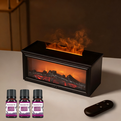 🔥 60% DE RÉDUCTION - DERNIER JOUR ! 💦 Diffuseur d'Humidité avec Flamme de Cheminée - 7 Couleurs LED et Télécommande, Ambiance Apaisante pour Maison/Bureau 🌙📦
