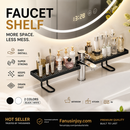 🚰 50% DE RÉDUCTION! 🏠 Étagère de rangement au-dessus du robinet – Anti-calcaire, gain de place & installation facile – Gardez votre plan de travail propre et organisé ✨