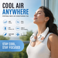 🌀 50% DE RÉDUCTION 🍃 Ventilateur de cou ultra-silencieux – Rotation 360° & 3 vitesses – Rafraîchissement mains libres, longue autonomie – indispensable pour l’été, le bureau ou les voyages 🌬️✨