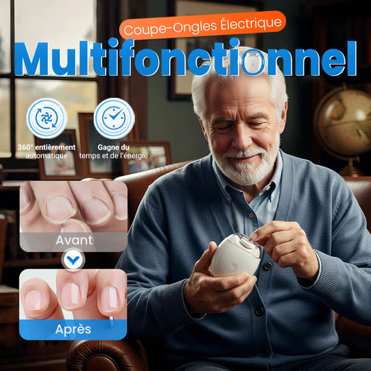 🛠️ ACHETEZ 2, OFFERT 1 ! ✨ Lime à Ongles Automatique Universelle – Pour Adultes et Enfants, Ponçage Sûr & Silencieux 💅✨