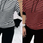 💥Dernier jour 50% de réduction💥Ensemble pour femme composé d'un haut rayé et d'un pantalon uni