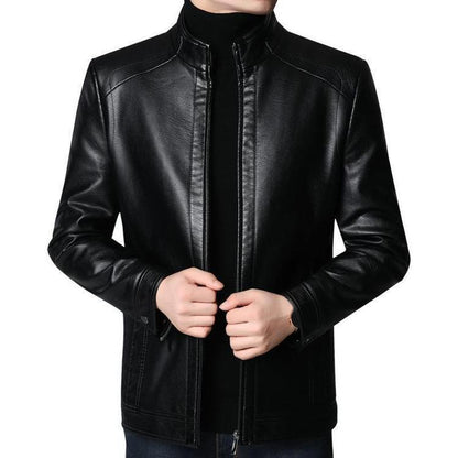 🧥 60% DE RÉDUCTION! ✨ VESTE CUIR AVEC DOUBLURE PELUCHE - Confort Chaud et Style Classique, Coupe Moderne pour Homme, Idéal pour l'Hiver et Occasions Spéciales 🌟🛍️