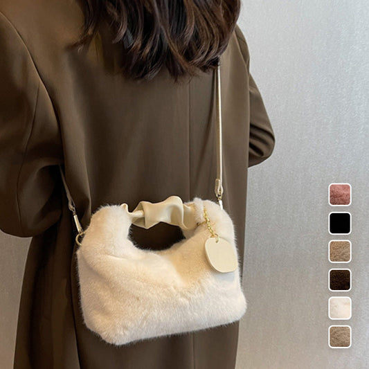 👜 50% DE RÉDUCTION ! 💎 Sac Multifonctionnel en Fausse Fourrure 2026 – Doux & Élégant, Transformable Bandoulière/Sac à Dos ✨