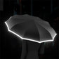 🌂 50% DE RÉDUCTION ! ⚠️ Parapluie à Anneau et Boucle avec Bande Réfléchissante – Sécurité Nocturne, Design Anti-retournement & Résistant au Vent 🚶