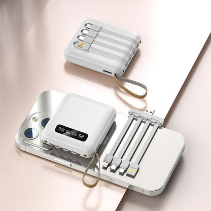 🔋 50% DE RÉDUCTION! ⚡ Batterie Externe Mini 20000mAh à Charge Rapide – Câbles intégrés, compacte & puissante – Idéale pour recharger tous vos appareils en déplacement 📱