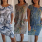 🌷 50% DE RÉDUCTION ! 🍀 Robe à Col Rond à Imprimé Botanique – Vente de Printemps – Tissu Léger, Motif Naturel & Coupe Décontractée 🌸