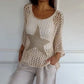 🔥Fête des mères - 59% de réduction🔥Haut en résille tricoté au crochet à col rond pour femmes