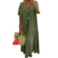 👗 50% DE RÉDUCTION 🌸 Robe longue décontractée femme – Col V, coupe ample & coton doux – Parfaite pour l’été, les journées chaudes ou un look décontracté chic – légère, respirante et facile à porter ✨🌿