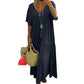 👗 50% DE RÉDUCTION 🌸 Robe longue décontractée femme – Col V, coupe ample & coton doux – Parfaite pour l’été, les journées chaudes ou un look décontracté chic – légère, respirante et facile à porter ✨🌿