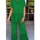 👚 60% DE RÉDUCTION ! 👖 Ensemble 2 pièces femme (haut manches courtes & pantalon) – Tissu respirant, Coupe confortable & Style minimaliste 🛍️
