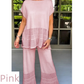 👚 60% DE RÉDUCTION ! 👖 Ensemble 2 pièces femme (haut manches courtes & pantalon) – Tissu respirant, Coupe confortable & Style minimaliste 🛍️