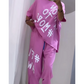 🌸 60% DE RÉDUCTION ! 👚 Costume Deux Pièces Décontracté avec Motif & Encolure Ronde – Nouveautés Été – Tissu Léger, Look Décontracté & Confortable 👖