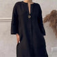 👗 60% DE RÉDUCTION! 🌸 Robe Décontractée à Col V – Tissu Respirant, Manches 3/4 & Coupe Fluide ✨