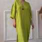 👗 60% DE RÉDUCTION! 🌸 Robe Décontractée à Col V – Tissu Respirant, Manches 3/4 & Coupe Fluide ✨