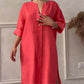 👗 60% DE RÉDUCTION! 🌸 Robe Décontractée à Col V – Tissu Respirant, Manches 3/4 & Coupe Fluide ✨