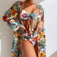 👙 50% DE RÉDUCTION 🌺 Ensemble de maillot de bain 3 pièces à imprimé floral tropical – Bikini ajustable, taille haute & paréo assorti – parfait pour la plage ou la piscine 🏖️