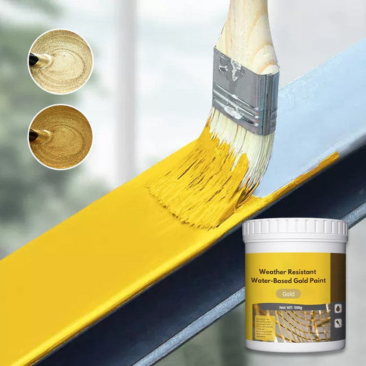 🎨 50% DE RÉDUCTION MAINTENANT ! ✨ Peinture Dorée à Base d'Eau Résistante aux Intempéries – Couverture Maximale, Séchage Rapide & Application Facile 🏠