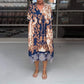🌸Robe midi imprimée et décontractée avec décolleté en V