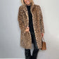 🧥 69% OFF + LIVRAISON GRATUITE ! 🐆 Veste Mi-Longue Léopard pour Femmes - Doublure Polaire et Coupe Cintrée pour un Style Audacieux Hivernal ❄️✨