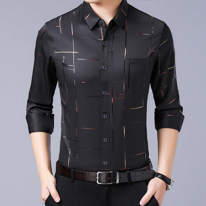 👔 60% DE RÉDUCTION! ✨ Chemise à Manches Longues Sans Repassage pour Hommes – Infroissable, Coupe Premium & Confortable 👕