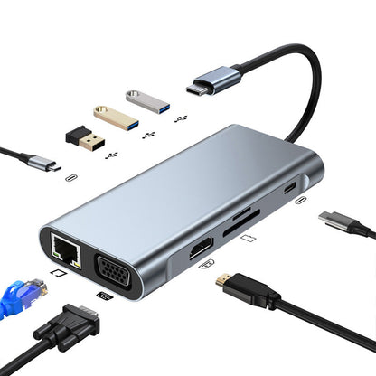💻 50% de Réduction! 🔌 Adaptateur USB-C 10-en-1 – HDMI 4K, Multiples Ports & Compact & Pratique ⚡