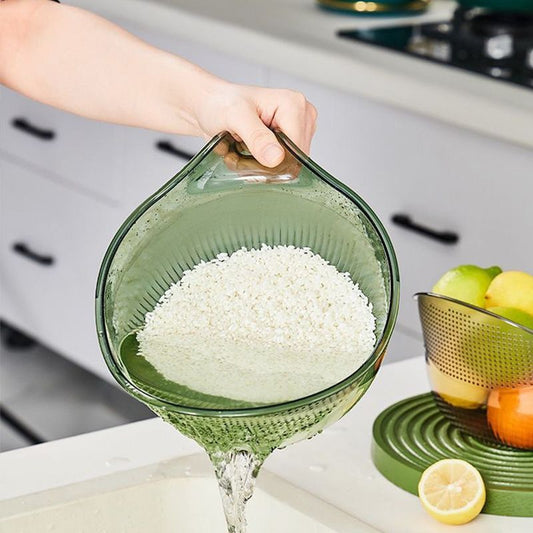 🍚 50% DE RÉDUCTION 🥣 Passoire-bol multifonction pour riz avec poignée – Passoire intégrée & antidérapante – Idéale pour laver, égoutter et servir riz, pâtes ou légumes – pratique et gain de place ✨🍽️