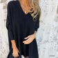 👚 60% DE RÉDUCTION ! 🧶 Haut Long Ample en Tricot à Manches Longues & Col en V – Doux & Confortable, Coupe Décontractée & Intemporel ✨