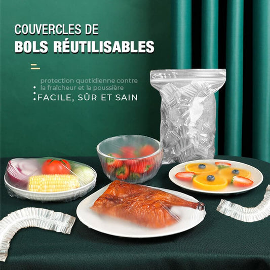 🥗 ACHETEZ 2, OBTENEZ 1 GRATUIT! 🎁 Sacs de Conservation Fraîcheur – 100 pcs réutilisables, PEHD/PEBD & élastiques – Idéaux pour garder vos aliments frais plus longtemps ✨