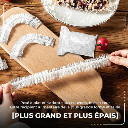 🥗 ACHETEZ 2, OBTENEZ 1 GRATUIT! 🎁 Sacs de Conservation Fraîcheur – 100 pcs réutilisables, PEHD/PEBD & élastiques – Idéaux pour garder vos aliments frais plus longtemps ✨