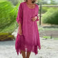 🌼 Robe pour femme de couleur unie élégante à col rond et à la coupe ample.🌼50% DE RÉDUCTION