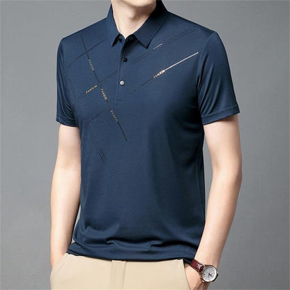 👕 50 % DE RÉDUCTION EN CE MOMENT ! ❄️ Chemise stretch en soie glacée pour homme – Fraîche et confortable – Respirante, légère et idéale pour l'été, le bureau ou les voyages ✨