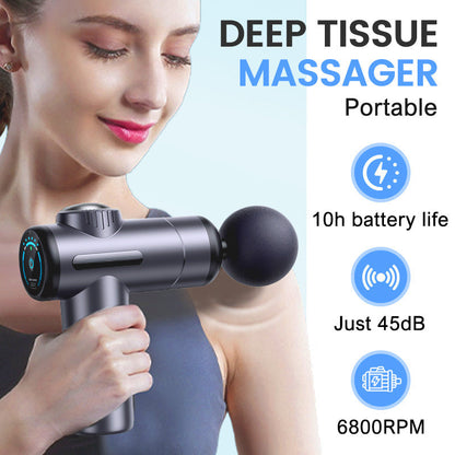 💥Masseur portable pour tissus profonds avec 6 vitesses & 8 têtes🎁