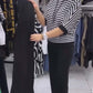 💥Dernier jour 50% de réduction💥Ensemble pour femme composé d'un haut rayé et d'un pantalon uni