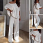 Ensemble deux pièces - Top et pantalon asymétriques décontractés pour femmes