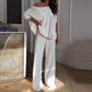 Ensemble deux pièces - Top et pantalon asymétriques décontractés pour femmes
