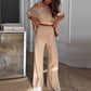 Ensemble deux pièces - Top et pantalon asymétriques décontractés pour femmes