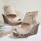 👡 50% DE RÉDUCTION! 🌸 Sandales Compensées à Bout Ouvert & Pompon pour Femme – Style Bohème, Légères & Parfaites Pour Un Look Estival ☀️