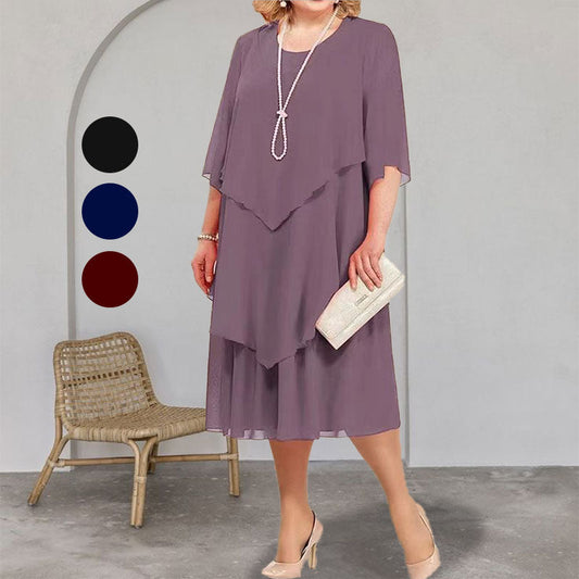 👗50% de réduction🔥Robe midi superposée Plus Size