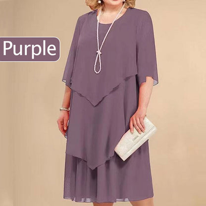 👗50% de réduction🔥Robe midi superposée Plus Size