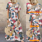 👗 50% DE RÉDUCTION! 🌸 Jupe Longue en Lin de Coton à Imprimé Vintage – Tissu Léger, Look Rétro & Parfaite Pour Les Journées Ensoleillées ☀️