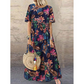 👗 50% DE RÉDUCTION! 🌸 Jupe Longue en Lin de Coton à Imprimé Vintage – Tissu Léger, Look Rétro & Parfaite Pour Les Journées Ensoleillées ☀️