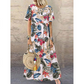 👗 50% DE RÉDUCTION! 🌸 Jupe Longue en Lin de Coton à Imprimé Vintage – Tissu Léger, Look Rétro & Parfaite Pour Les Journées Ensoleillées ☀️