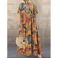 👗 50% DE RÉDUCTION! 🌸 Jupe Longue en Lin de Coton à Imprimé Vintage – Tissu Léger, Look Rétro & Parfaite Pour Les Journées Ensoleillées ☀️