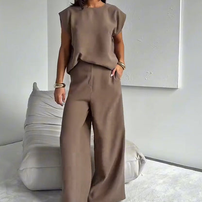 💖Ensemble deux pièces T-shirt et pantalon large pour femme👗