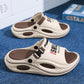 👟 50% DE RÉDUCTION! 🏠 Chausson Homme Antidérapant Semelle Épaisse – Bride convertible, EVA confortable & similicuir – Parfait pour un usage quotidien à la maison ✨