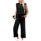 🔥 50 % DE RÉDUCTION ! 👗✨ Nouveau ensemble 2 pièces pour femmes – Haut sans manches et pantalon à jambes larges 💃🌟