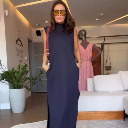 Vente de Hot 50% de réduction sur la robe à col roulé de la Sleeelessless